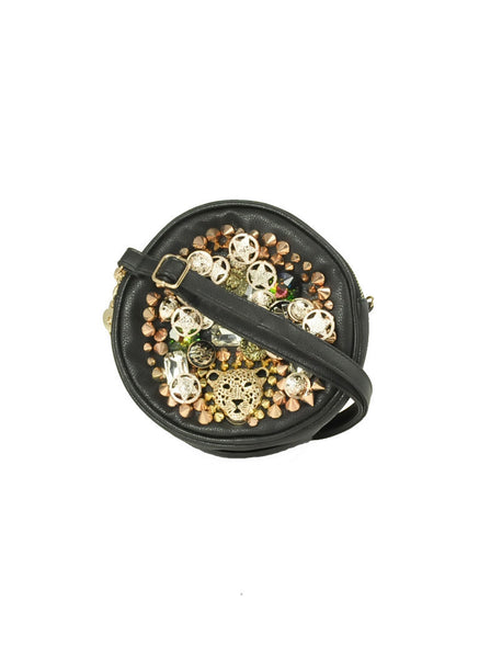 Black Heavy Embellished Jaguar Bag