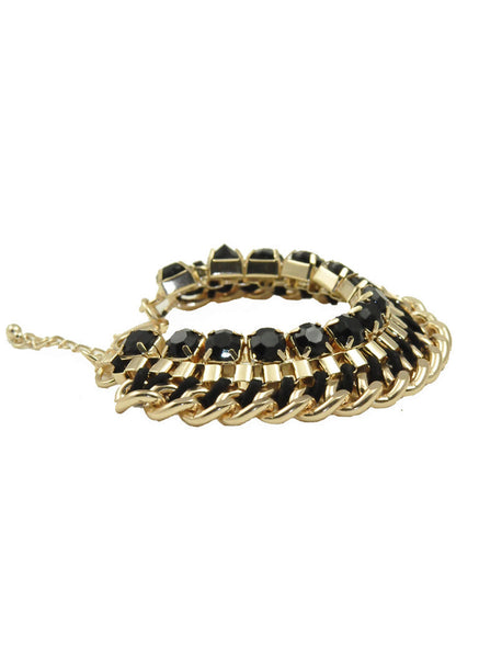 Black and Gold Chunky Bracelet