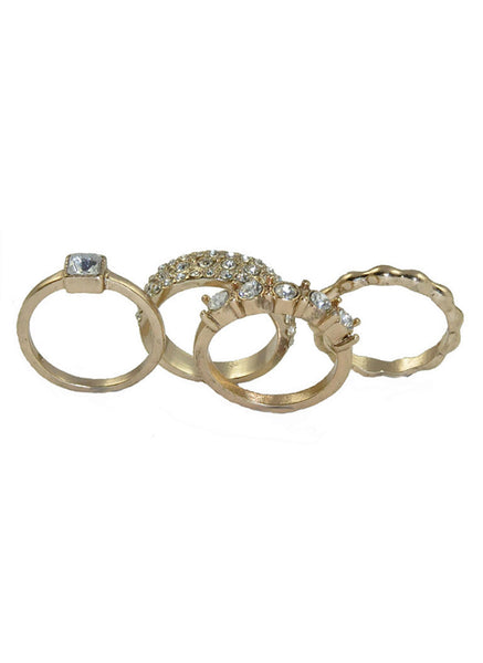 Diamante Detail Ring Set