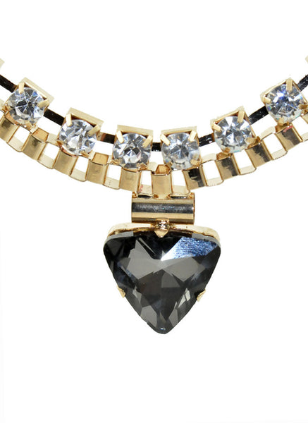 Carbon Jewelled Short Necklace