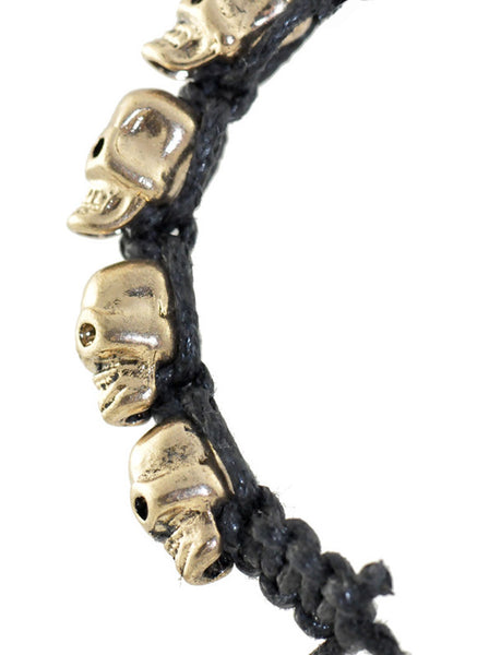 Black Mini Skull Friendship Bracelet