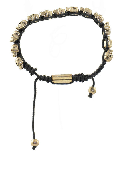 Black Mini Skull Friendship Bracelet