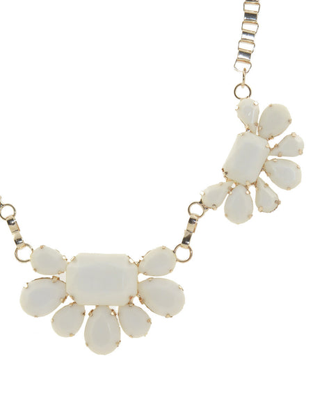 Cream Geometric Floral Necklace