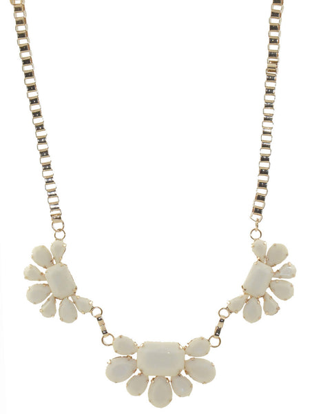 Cream Geometric Floral Necklace